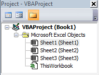 Excel VBA - VBE Project Window