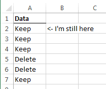 Excel VBA - VBA after deleting row