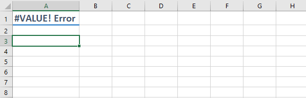 VALUE Excel Formula Errors Example