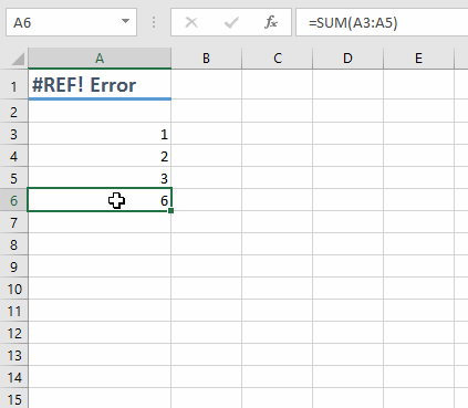 REF Excel Formula Errors Example