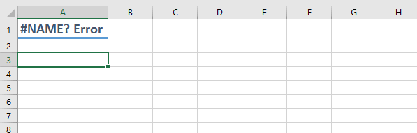 NAME Excel Formula Errors Example