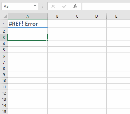 REF Excel Formula Errors Example