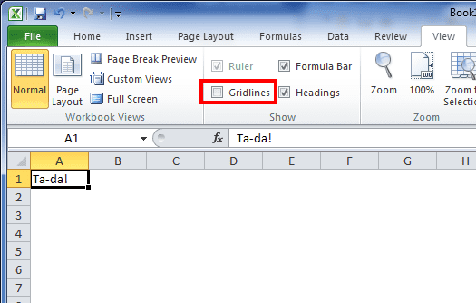 Excel Do&#039;s and Don&#039;ts - Removing Gridlines | Spreadsheets Made Easy