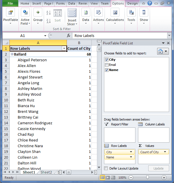 Excel Create A Pivot Table Using Sql