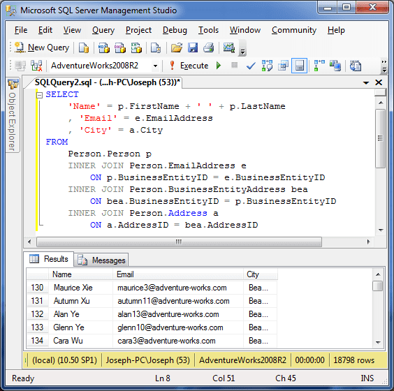 SSMS Query