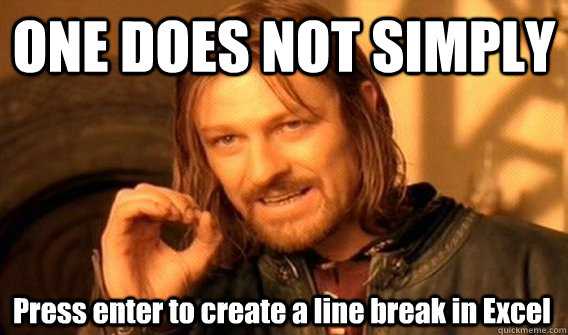 Excel line break