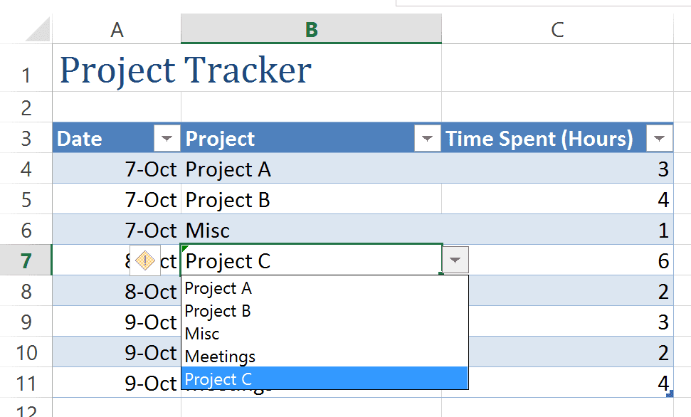 Data Validation - new table item added to list