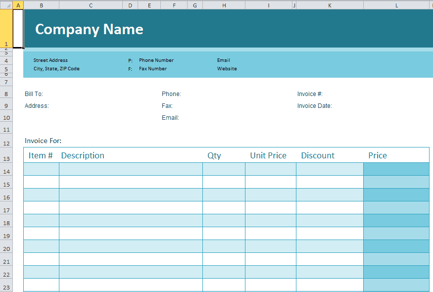 Excel template
