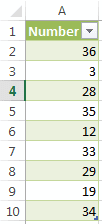 A list to be used in an array formulas