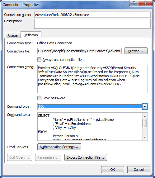 Connection Properties