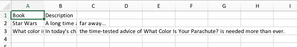 Understanding CSV Files - books sample