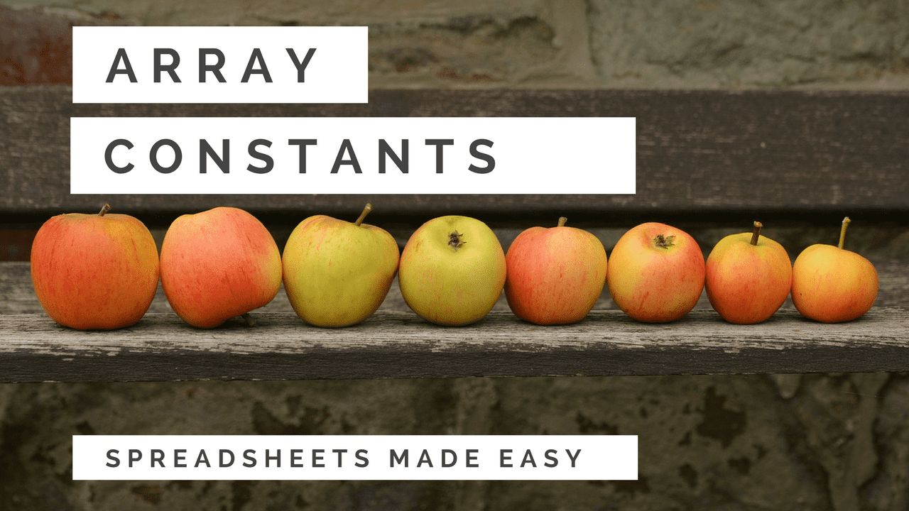 Using array constants in Excel